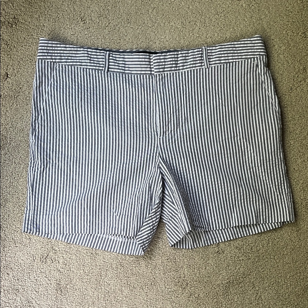 Banana Republic Blue and White Striped Women's Shorts | Size 10 |